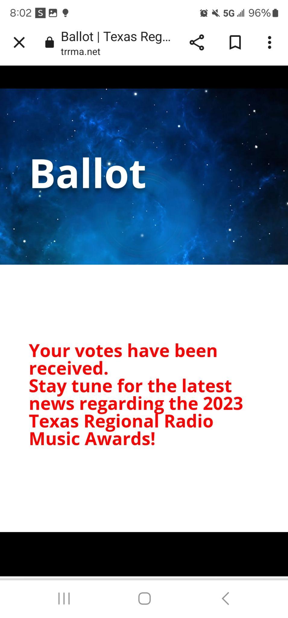 Voting Ballot Screenshot